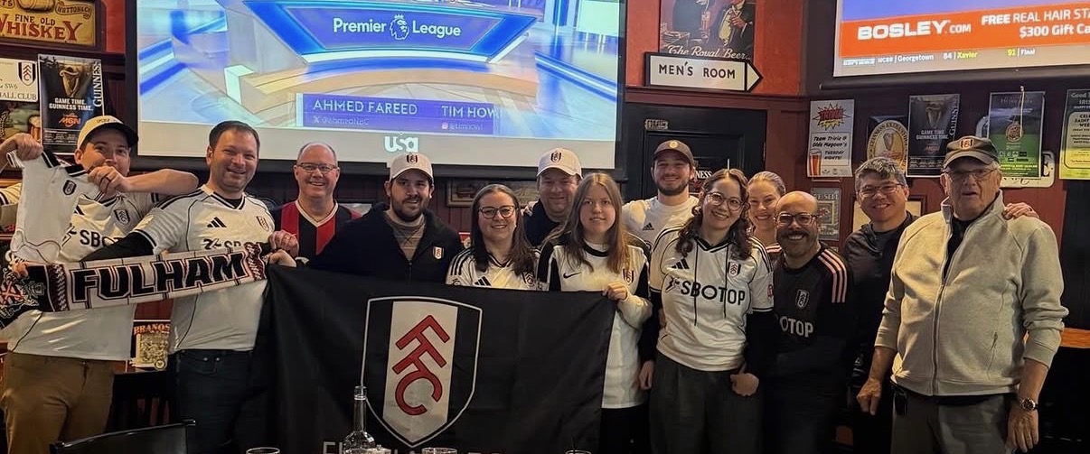 Fulham Boston fans watching the match